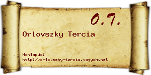 Orlovszky Tercia névjegykártya